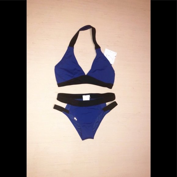 Golddigga 2-pc Cut-Out Bikini Set in Black / Blue - Picture 5 of 6
